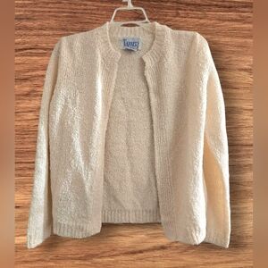 Tanner Vintage Nubby Wool Blend Open Front Cardigan Women (M)